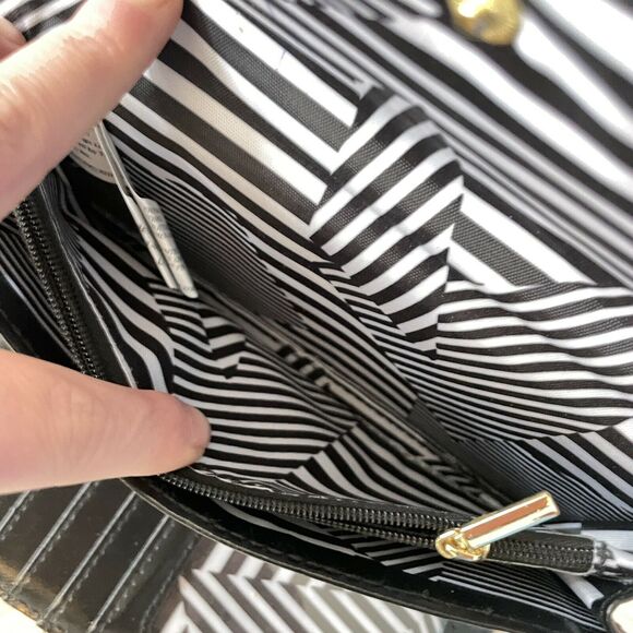 Nanette Lepore Black Long Quilted Vegan Leather Trifold Clutch Wallet - Picture 8 of 10